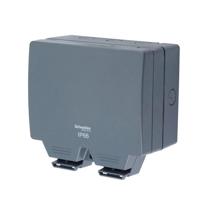 Schneider Electric Lisse Weatherproof IP66 2 gang switched 13A socket - LWP3020 Schneider Electric Lisse Weatherproof IP66 2 gang switched 13A socket - LWP3020