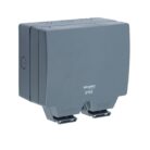Schneider Electric Lisse Weatherproof IP66 2 gang switched 13A socket - LWP3020