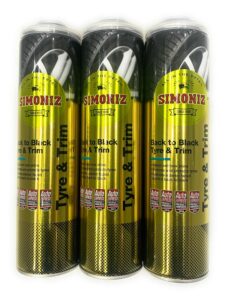 SIMONIZ Back to Black Tyre Shine 600ml Restore & Protect Tyres Durable Gloss Finish (3 x 600ml Can)