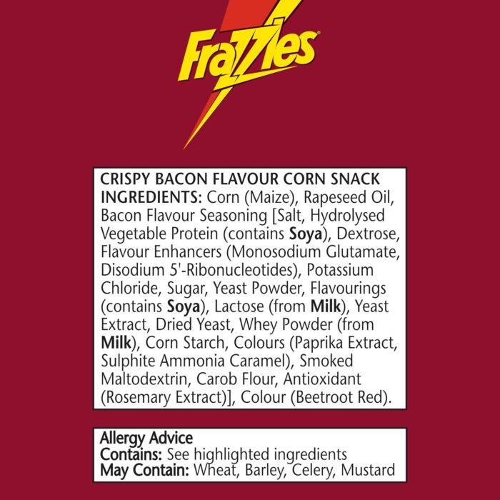 Smiths Frazzles Bacon Crisps PMP 41g RRP 49p (Case of 30) Smiths Frazzles Bacon Crisps PMP 41g RRP 49p (Case of 30)