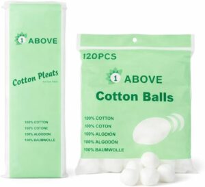 Super Soft 100% Pure Cotton Wool Pleat 80g + 120 Cotton Wool Balls Pack | Premium Quality