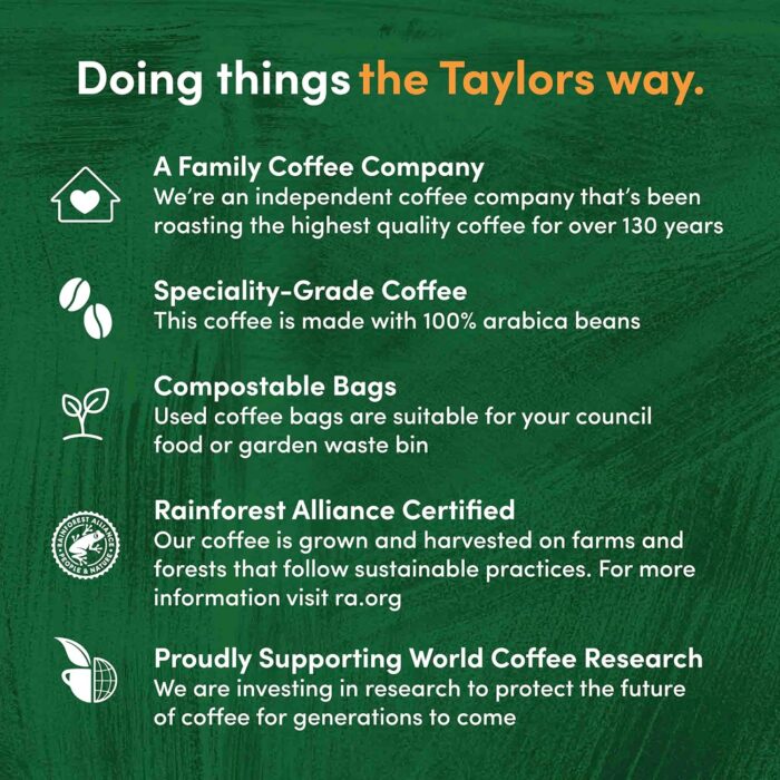 Taylors of Harrogate Rich Italian Coffee Bags - 3 Boxes of 10 (Total 30 Bags) Taylors of Harrogate Rich Italian Coffee Bags - 3 Boxes of 10 (Total 30 Bags)