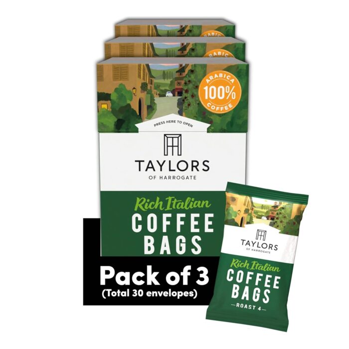 Taylors of Harrogate Rich Italian Coffee Bags - 3 Boxes of 10 (Total 30 Bags) Taylors of Harrogate Rich Italian Coffee Bags - 3 Boxes of 10 (Total 30 Bags)