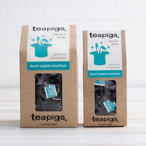 teapigs Decaf English Breakfast Tea - Decaffeinated Black Tea Bags for Breakfast or Anytime - Rich and Malty Blend - 15 Temples