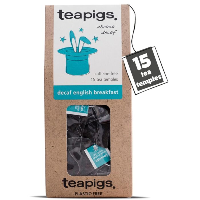 teapigs Decaf English Breakfast Tea - Decaffeinated Black Tea Bags for Breakfast or Anytime - Rich and Malty Blend - 15 Temples teapigs Decaf English Breakfast Tea - Decaffeinated Black Tea Bags for Breakfast or Anytime - Rich and Malty Blend - 15 Temples