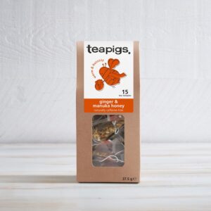 Teapigs Ginger & Manuka Honey Tea - Infusion of Ginger & Manuka Honey for a Fiery Kick - Naturally Caffeine-Free Detox Tea - 15 Biodegradable Herbal Tea Bags
