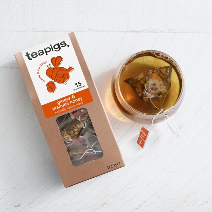 Teapigs Ginger & Manuka Honey Tea - Infusion of Ginger & Manuka Honey for a Fiery Kick - Naturally Caffeine-Free Detox Tea - 15 Biodegradable Herbal Tea Bags Teapigs Ginger & Manuka Honey Tea - Infusion of Ginger & Manuka Honey for a Fiery Kick - Naturally Caffeine-Free Detox Tea - 15 Biodegradable Herbal Tea Bags