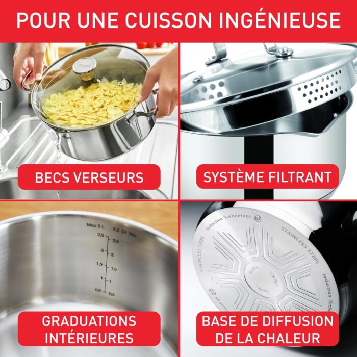 Tefal A70546 Duetto Cooking Pot Diameter 24 cm Suitable for Induction Cookers Tefal A70546 Duetto Cooking Pot Diameter 24 cm Suitable for Induction Cookers