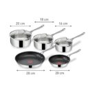 Tefal Jamie Oliver Cook's Direct Stainless Steel 5 Piece Cookware Set – – E304S544