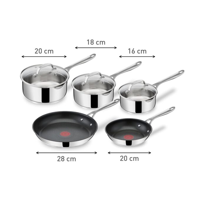 Tefal Jamie Oliver Cook's Direct Stainless Steel 5 Piece Cookware Set – – E304S544