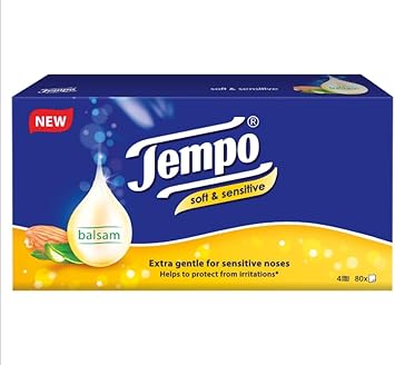 Tempo Balsam Soft & Sensitive Tissues Almond Oil 80's 4ply (12 Pack) Tempo Balsam Soft & Sensitive Tissues Almond Oil 80's 4ply (12 Pack)