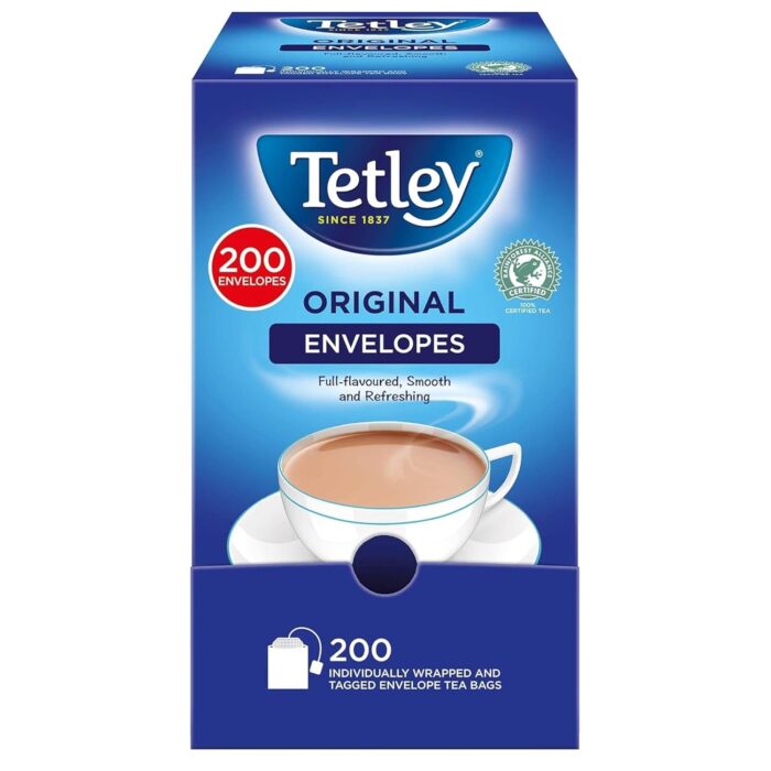 Tetley Original Black Tea Bags in Envelopes - Full Flavoured British Brew - Perfect for Breakfast or Anytime - Rainforest Alliance Certified - 200 Enveloped Teabags (1 Pack) Tetley Original Black Tea Bags in Envelopes - Full Flavoured British Brew - Perfect for Breakfast or Anytime - Rainforest Alliance Certified - 200 Enveloped Teabags (1 Pack)