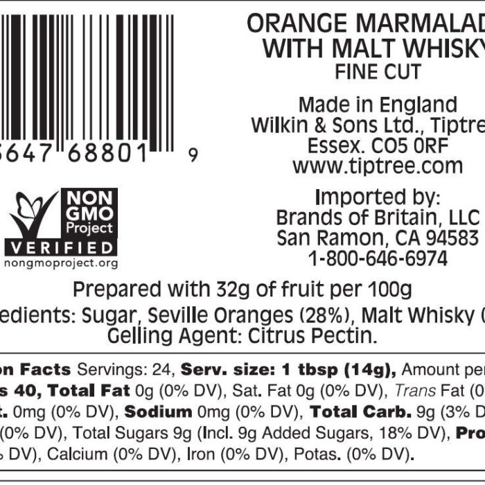 Tiptree Orange Marmalade with Malt Whisky Fine Cut (340g) - Pack of 2 Tiptree Orange Marmalade with Malt Whisky Fine Cut (340g) - Pack of 2