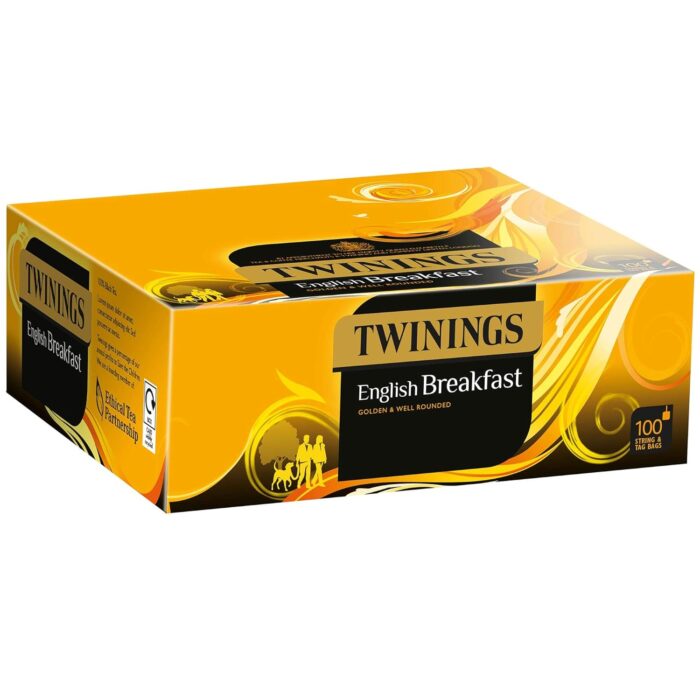 Twinings English Breakfast String and Tag Pack of 100 Twinings English Breakfast String and Tag Pack of 100
