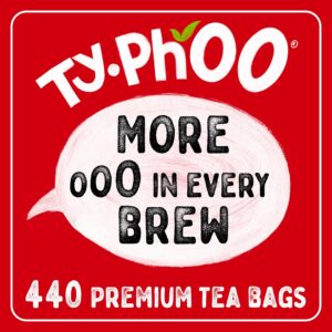 Typhoo Tea • 440 Black Tea Bags • Refreshing Everyday Blend • Bold & Full-Flavoured • Vegetarian Friendly • Packed in the UK • Ethical Sourcing