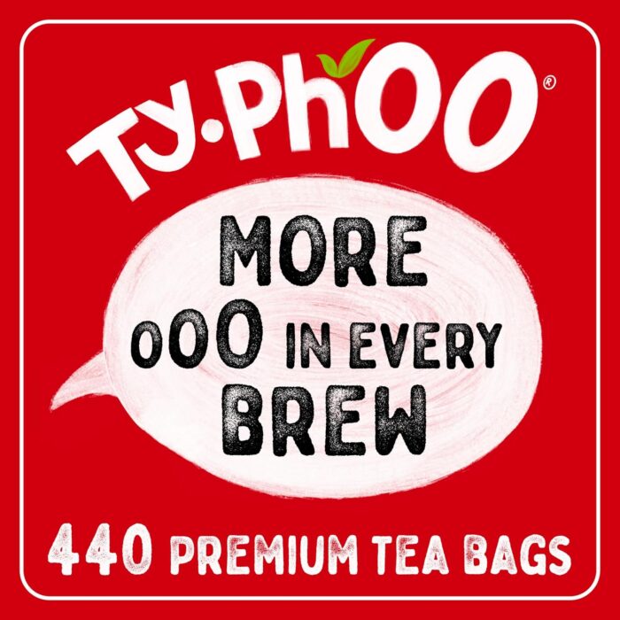 Typhoo Tea • 440 Black Tea Bags • Refreshing Everyday Blend • Bold & Full-Flavoured • Vegetarian Friendly • Packed in the UK • Ethical Sourcing