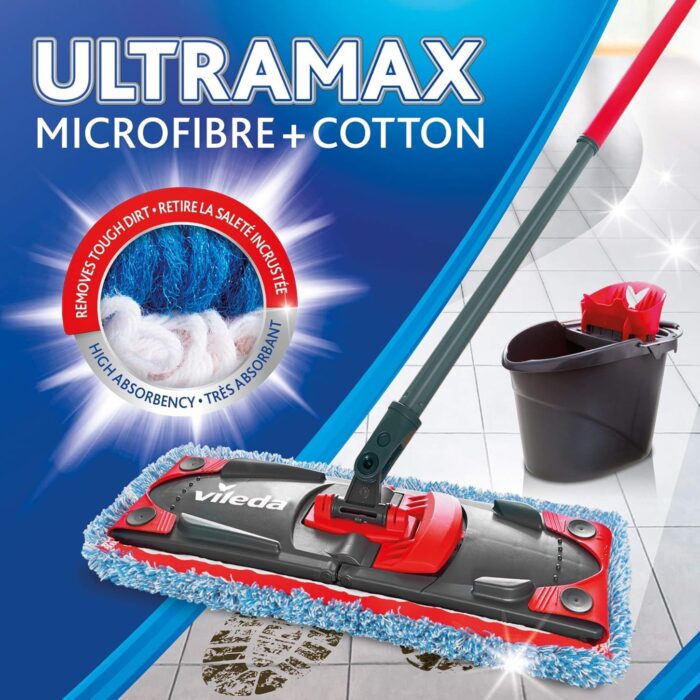 Vileda Ultramax - Flat Mop Head - Microfibre and Cotton Vileda Ultramax - Flat Mop Head - Microfibre and Cotton