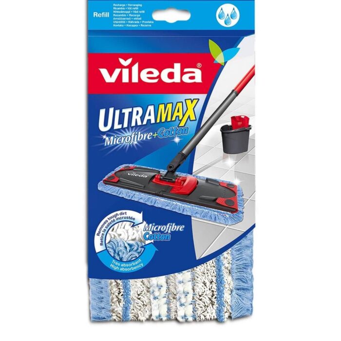 Vileda Ultramax - Flat Mop Head - Microfibre and Cotton Vileda Ultramax - Flat Mop Head - Microfibre and Cotton
