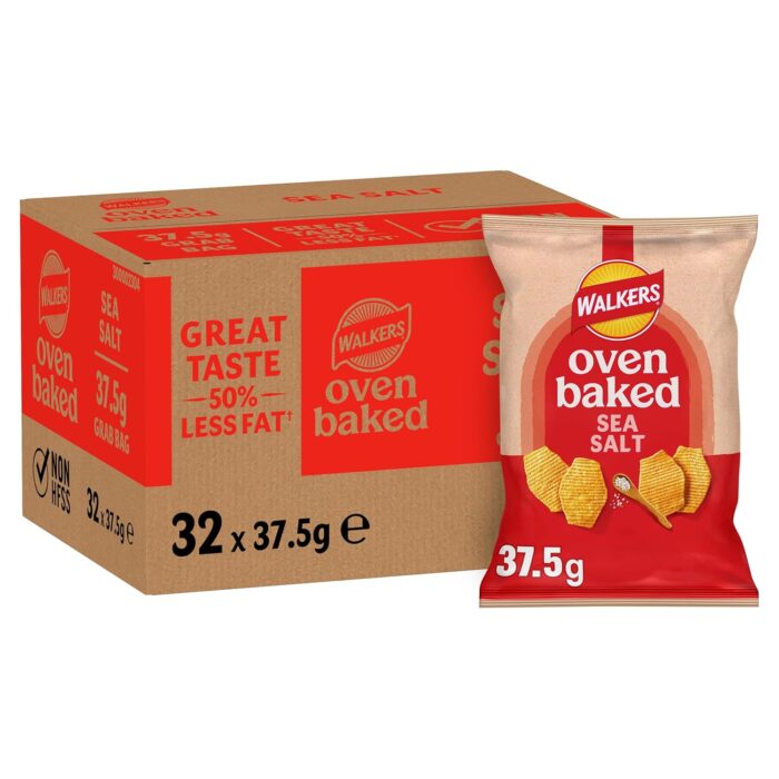 Walkers Baked Sea Salt Snacks Crisps 37.5g Walkers Baked Sea Salt Snacks Crisps 37.5g