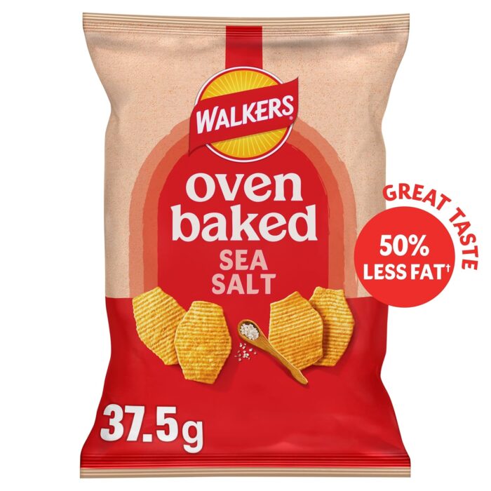 Walkers Baked Sea Salt Snacks Crisps 37.5g Walkers Baked Sea Salt Snacks Crisps 37.5g
