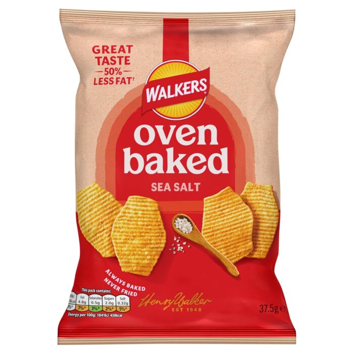 Walkers Baked Sea Salt Snacks Crisps 37.5g Walkers Baked Sea Salt Snacks Crisps 37.5g