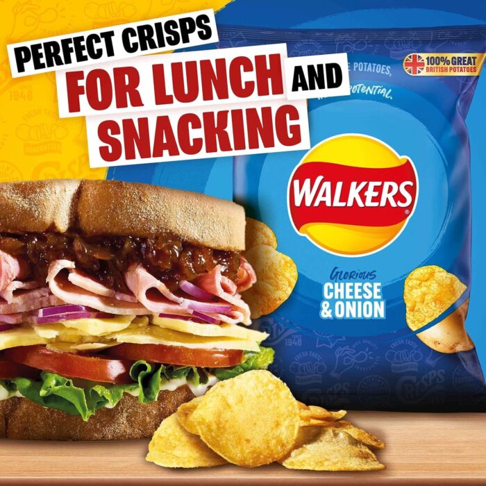 Walkers Cheese & Onion Crisps 32.5g (case of 32)