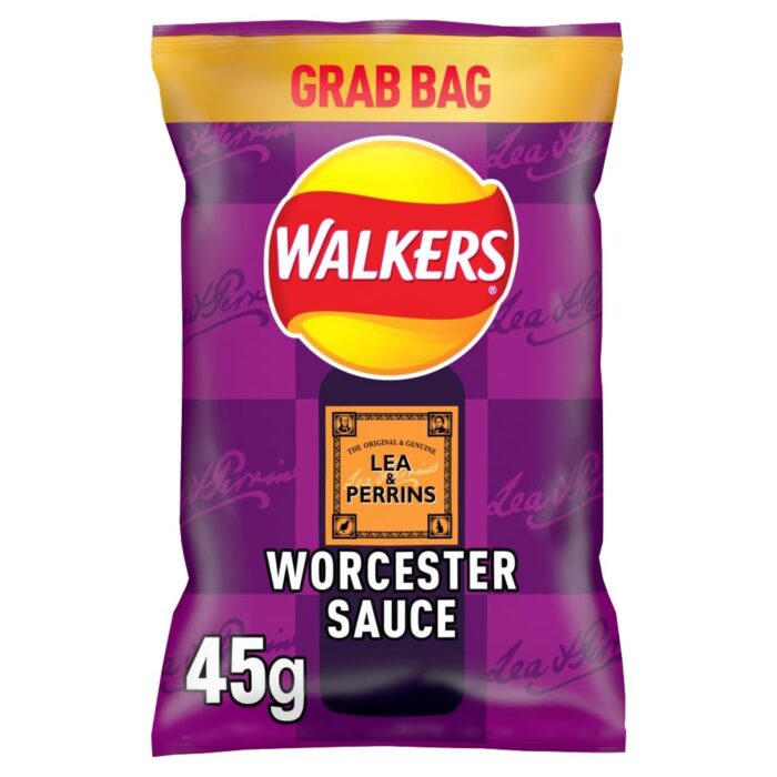 Walkers Lea & Perrins Worcester Sauce Grab Bag Crisps 45g (Case of 32)