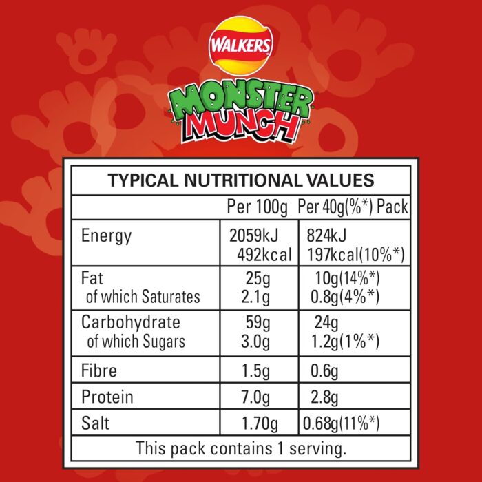 Walkers Monster Munch Flamin' Hot Snacks Crisps 40g (Case of 35) Walkers Monster Munch Flamin' Hot Snacks Crisps 40g (Case of 35)