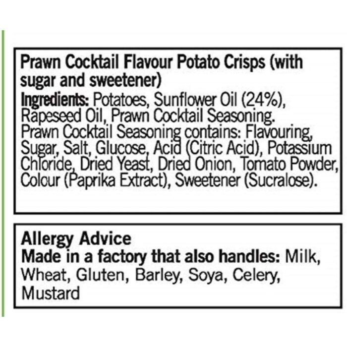 Walkers Prawn Cocktail Crisps Multi-Pack Box 32.5g Case of 32