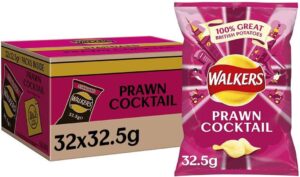 Walkers Prawn Cocktail Crisps Multi-Pack Box 32.5g Case of 32
