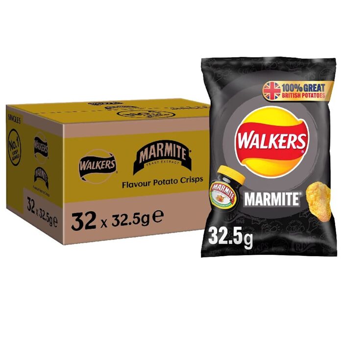 Walkers Prawn Cocktail Crisps Multi-Pack Box 32.5g Case of 32
