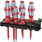 Wera 05022745001 3165i/6 Kraftform Plus VDE Stainless Steel Laser Tip Screwdriver Set with Fastener Holding Function (7-Piece)