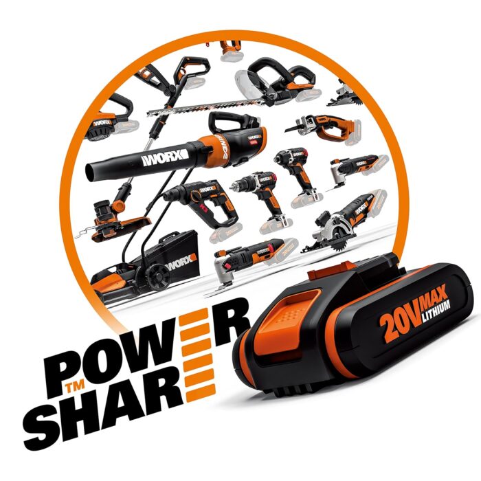 WORX WX803.9 18V (20V Max) Cordless 125mm Angle Grinder - (Tool only - Battery & Charger Sold Separately) WORX WX803.9 18V (20V Max) Cordless 125mm Angle Grinder - (Tool only - Battery & Charger Sold Separately)