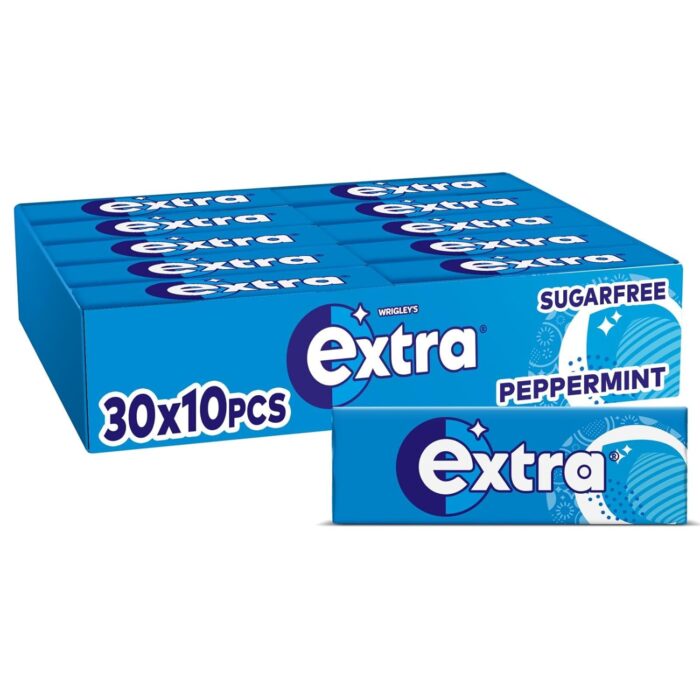 wrigley-s-extra-peppermint-sugar-free-chewing-gum-bulk-pack-30-x-10-pieces-.jpg Wrigley’s Extra Peppermint Sugar Free Chewing Gum Bulk Pack 30 x 10 Pieces – Xylitol Gum for Fresh Breath